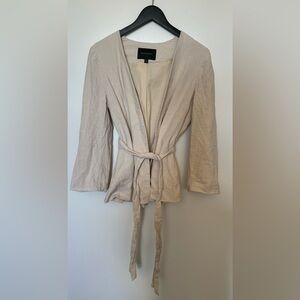 Banana Republic - Women's - Linen Wrap Tie Waist Blazer - Wheat - Size 8